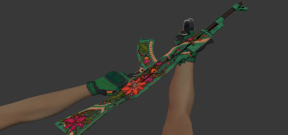 Модель HD AK47 Wild Lotus + Turtle Motogloves для CS 1.6